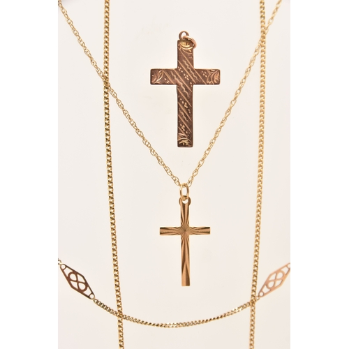 440 - ASSORTED PIECES OF JEWELLERY, to include a 9ct gold fancy link fine chain, fitted with a spring clas... 