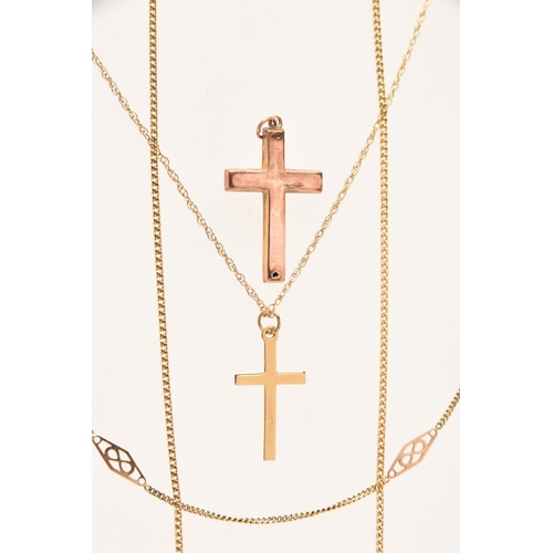 440 - ASSORTED PIECES OF JEWELLERY, to include a 9ct gold fancy link fine chain, fitted with a spring clas... 