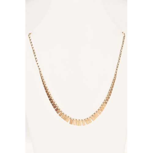 442 - A 9CT GOLD CLEOPATRA NECKLACE, fitted with a spring clasp, hallmarked 9ct London import, length 400m... 