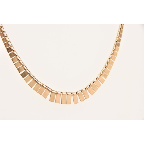 442 - A 9CT GOLD CLEOPATRA NECKLACE, fitted with a spring clasp, hallmarked 9ct London import, length 400m... 
