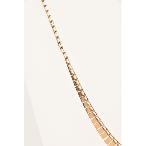 442 - A 9CT GOLD CLEOPATRA NECKLACE, fitted with a spring clasp, hallmarked 9ct London import, length 400m... 