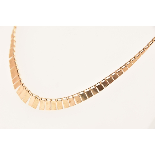 442 - A 9CT GOLD CLEOPATRA NECKLACE, fitted with a spring clasp, hallmarked 9ct London import, length 400m... 