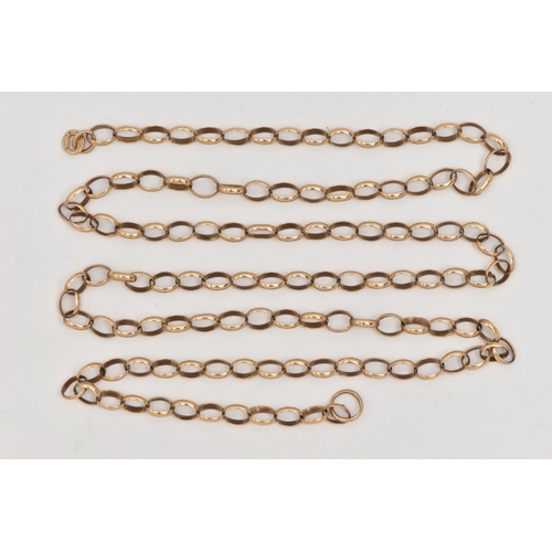 458 - A 9CT GOLD BELCHER CHAIN, missing clasp, hallmarked 9ct London import, length 570mm, approximate gro... 