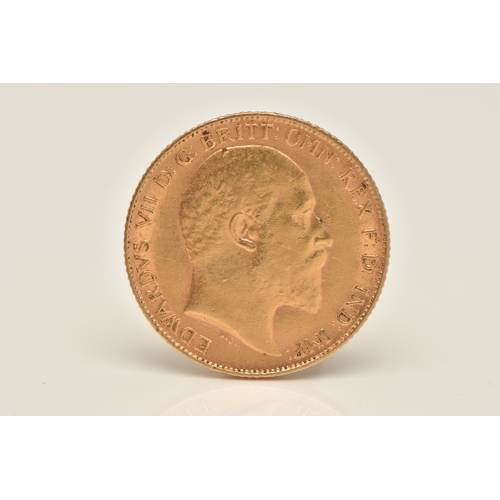 470 - A GOLD HALF SOVEREIGN COIN, depicting Edward VII, dated 1910, approximate width 19.2mm, approximate ... 