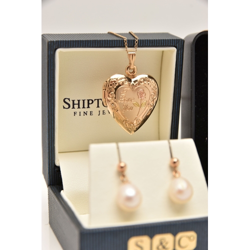 473 - A SMALL ASSORTMENT OF JEWELLERY, to include a pair of 9ct gold opal stud earrings, post and scroll f... 