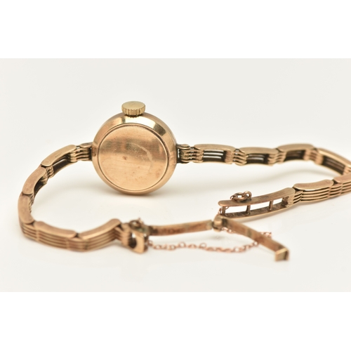 494 - A LADIES 9CT GOLD 'BUREN' WRISTWATCH, manual wind, round silvered dial signed 'Buren Grand Prix', al... 