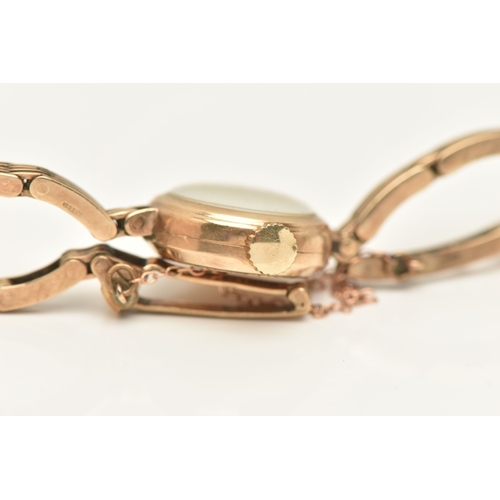 494 - A LADIES 9CT GOLD 'BUREN' WRISTWATCH, manual wind, round silvered dial signed 'Buren Grand Prix', al... 