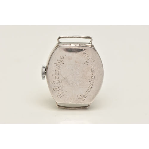 498 - A DIAMOND SET WATCH HEAD, hand wound movement, rounded square dial signed 'Services', Arabic numeral... 