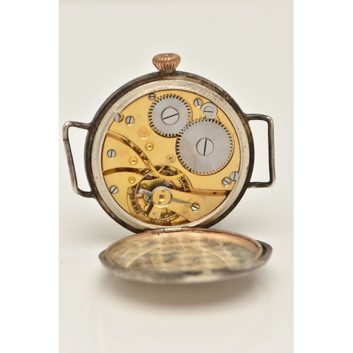 500 - A 'WEST END WATCH CO' TRENCH WATCH HEAD, manual wind, worn luminescent Arabic numerals and hands, su... 