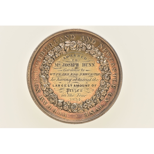 524 - A BOTANICAL AND HORTICULTURAL SOCIETY MEDAL, for 'Durham Northumberland and Newcastle on Tyne', awar... 