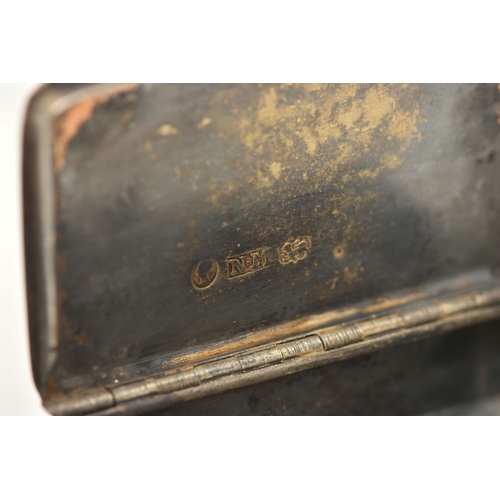530 - AN EARLY VICTORIAN 'NATHANIEL MILLS' SILVER SNUFF BOX, of a rectangular form with hinged cover, hall... 