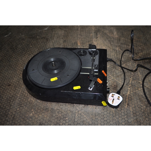 56 - A JVC LT 32C690 32in SMART TV with wall bracket but no stand or remote, and a Zennox USB turntable (...