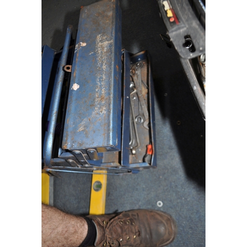 77 - FIVE TOOLBOXES AND A TOOL BAG CONTAINING TOOLS including spirit levels, spanners, sockets a Draper T... 