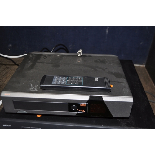 86 - A QUAD, ARCAM AND SONY COMPONENT HI FI comprising of a 66 CD player (NO POWER CABLE SUPPLIED), an AV... 