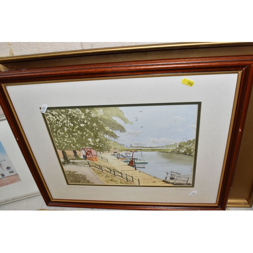 996 - FIVE 20TH CENTURY LANDSCAPE PICTURES, comprising a Leon Packwood oil on board depiction of Cockingto... 