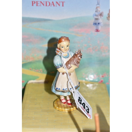 843 - FIVE ARORA DESIGN HIDDEN TREASURES THE WIZARD OF OZ TRINKET BOXES, with display stand, enamel trinke... 