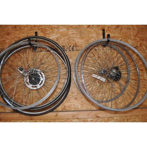 5 - A COLLECTION OF BIKE FRAMES AND WHEELS, including Imperial Petrel, Raleigh, Lynx, Marlboro frames, w... 