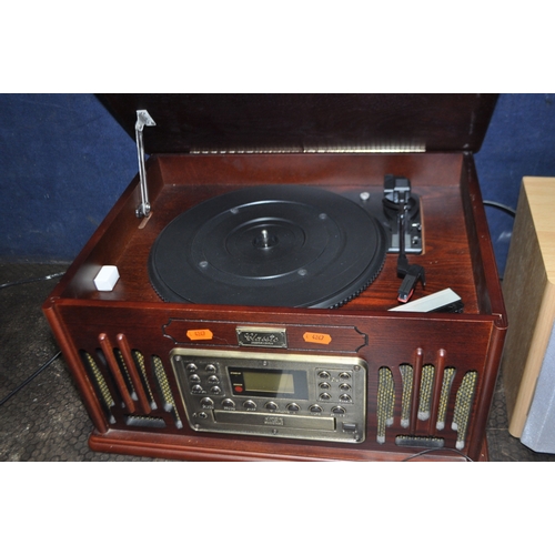 78 - A RETRO GRAMOPHONE STYLE HI FI, with turntable, tape, radio and CD player (doesn't appear to read di... 
