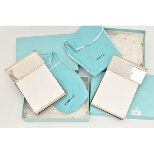 TWO BOXED 'TIFFANY & CO' NOTEPADS, both engraved 'Regency In...