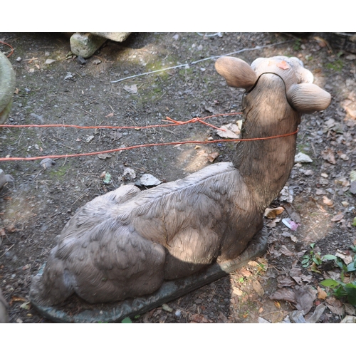 12 - A SET OF TWO GARDEN STATUES, of deer's with interchangeable ears / antlers, one is standing, the oth... 