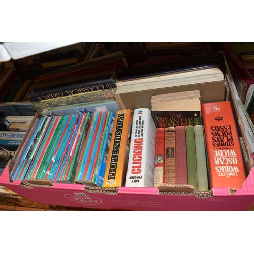 SIX BOXES OF ASSORTED BOOKS to include assorted cook books in various ...
