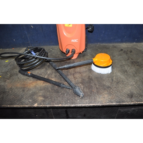 91 - AN RAC HP021 PRESSURE WASHER, with one lance, two nozzles and car brush (PAT pass and working)