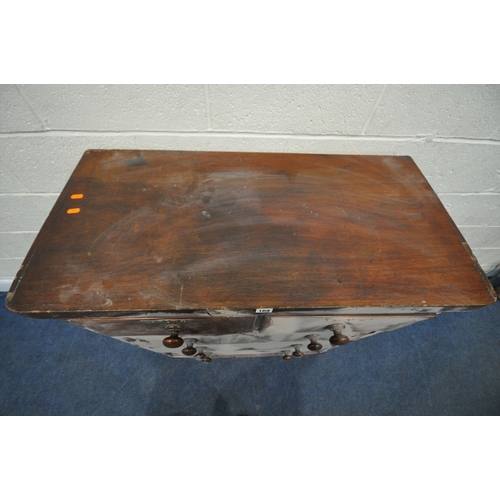 169 - A VICTORIAN MAHOGANY CHEST OF TWO SHORT OVER THREE LONG DRAWERS, width 97cm x depth 52cm x height 10... 