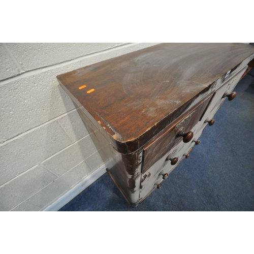 169 - A VICTORIAN MAHOGANY CHEST OF TWO SHORT OVER THREE LONG DRAWERS, width 97cm x depth 52cm x height 10... 