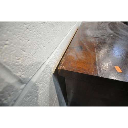 169 - A VICTORIAN MAHOGANY CHEST OF TWO SHORT OVER THREE LONG DRAWERS, width 97cm x depth 52cm x height 10... 