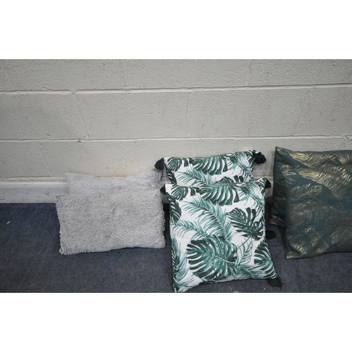 205 - FOUR PAIRS OF SCATTER CUSHIONS, along with nine odd cushions, varying in shape, size, material, desi... 