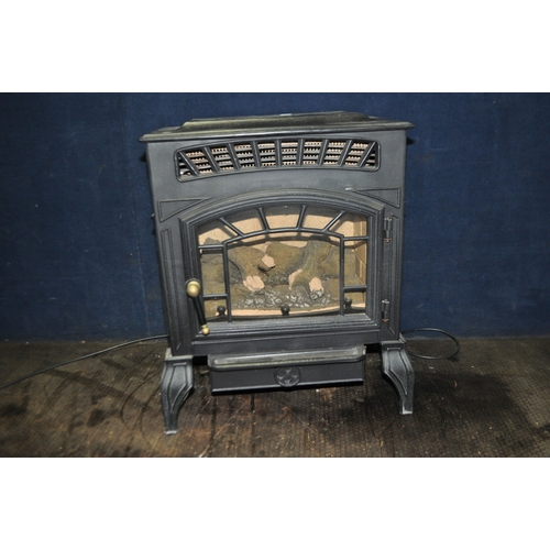 80 - A BURLEY STOVE EFFECT CAST IRON GAS HEATER width 50cm, depth 30cm , height 62cm