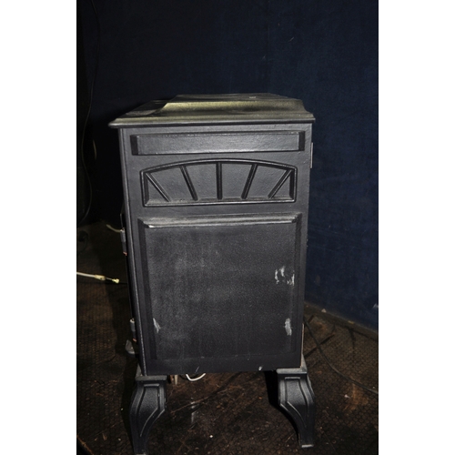 80 - A BURLEY STOVE EFFECT CAST IRON GAS HEATER width 50cm, depth 30cm , height 62cm