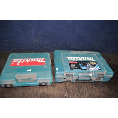81 - A MAKITA HR 2460 110V SDS DRILL in case and a Makita HR1621 110v hammer drill in case (both UNTESTED... 