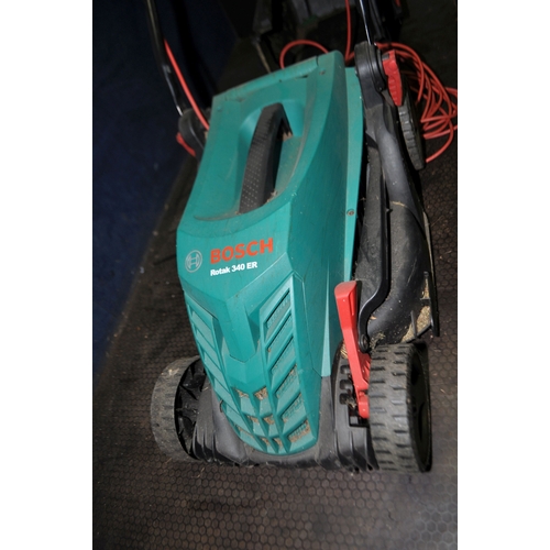 86 - A BOSCH ROTAK 340ER ELECTRIC LAWN MOWER with grassbox (PAT pass and working)
