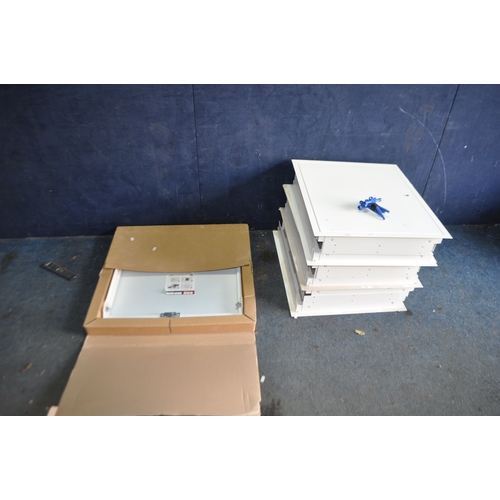 88 - A COLLECTION OF WHITE POWDER COATED METAL ACCESS PANELS comprising of six at 65cm x 54cm outer sizes... 