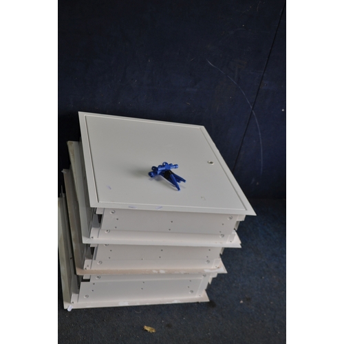 88 - A COLLECTION OF WHITE POWDER COATED METAL ACCESS PANELS comprising of six at 65cm x 54cm outer sizes... 