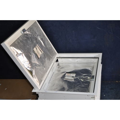 88 - A COLLECTION OF WHITE POWDER COATED METAL ACCESS PANELS comprising of six at 65cm x 54cm outer sizes... 
