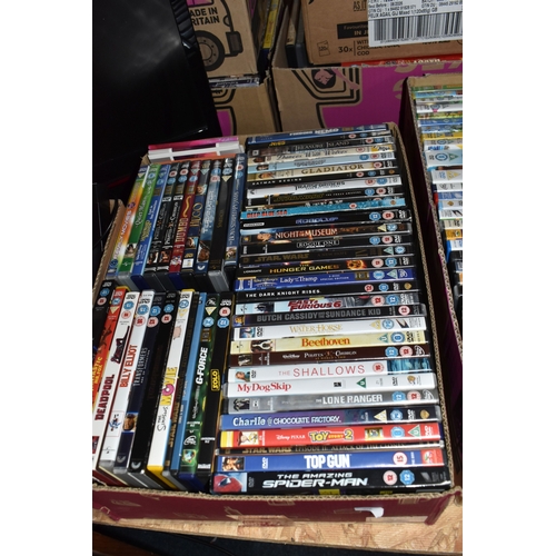 SEVEN BOXES AND LOOSE DVDS, TELEVISION, DVD PLAYERS, ETC, to include an ...