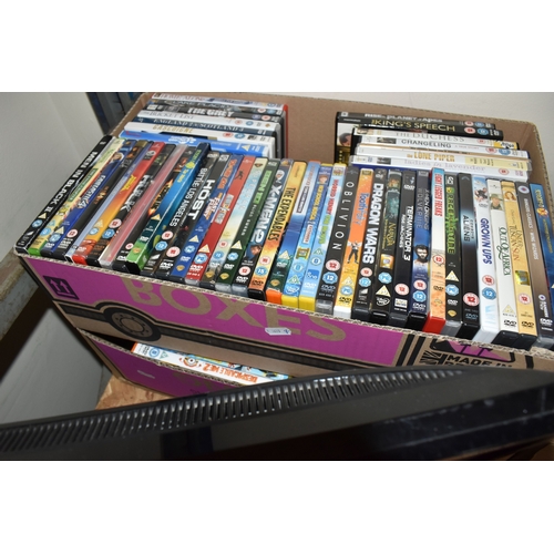 SEVEN BOXES AND LOOSE DVDS, TELEVISION, DVD PLAYERS, ETC, to include an ...