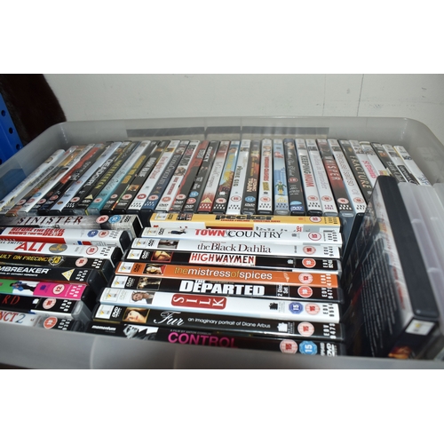 THREE BOXES OF DVDS, approximately one hundred and thirty titles ...
