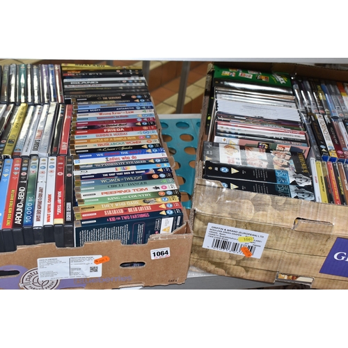 TWO BOXES OF ASSORTED DVDS AND BLU-RAYS comprising approximately one ...