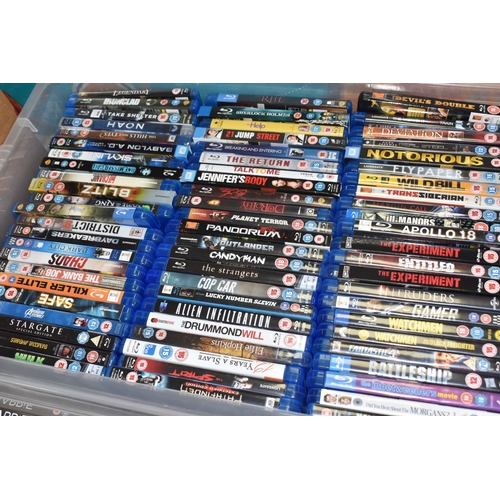THREE BOXES OF DVDS & BLU-RAY containing over 220 film titles ...