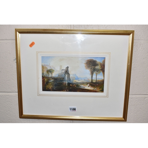 1108 - AFTER J.M.W. TURNER 'CALIGULA'S PALACE AND BRIDGE', a late 19th century copy of Turners painting of ... 