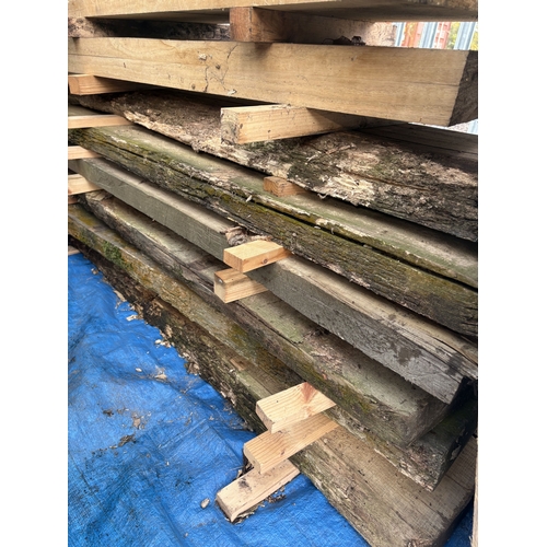 THIRTY SIX LENGTHS OF SEASONED OAK PLANKS the largest width 152cm ...
