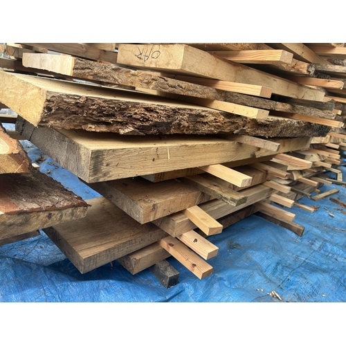 THIRTY SIX LENGTHS OF SEASONED OAK PLANKS the largest width 152cm ...