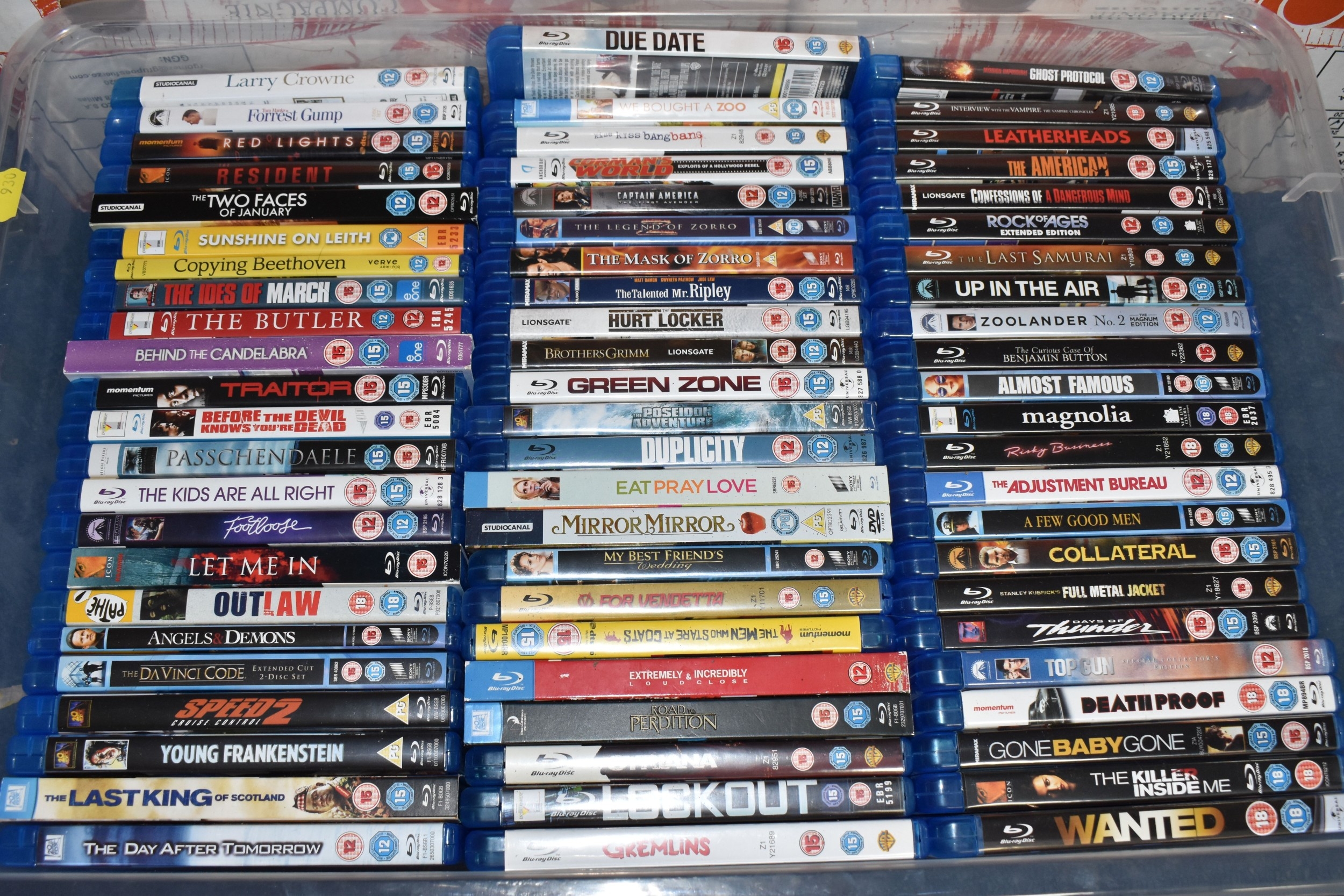 THREE BOXES OF DVDS AND BLU-RAY, approximately one hundred and forty ...