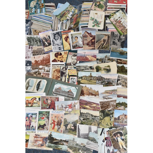 FOUR BOXES OF POSTCARDS / PHOTOCARDS containing a large miscellaneous ...