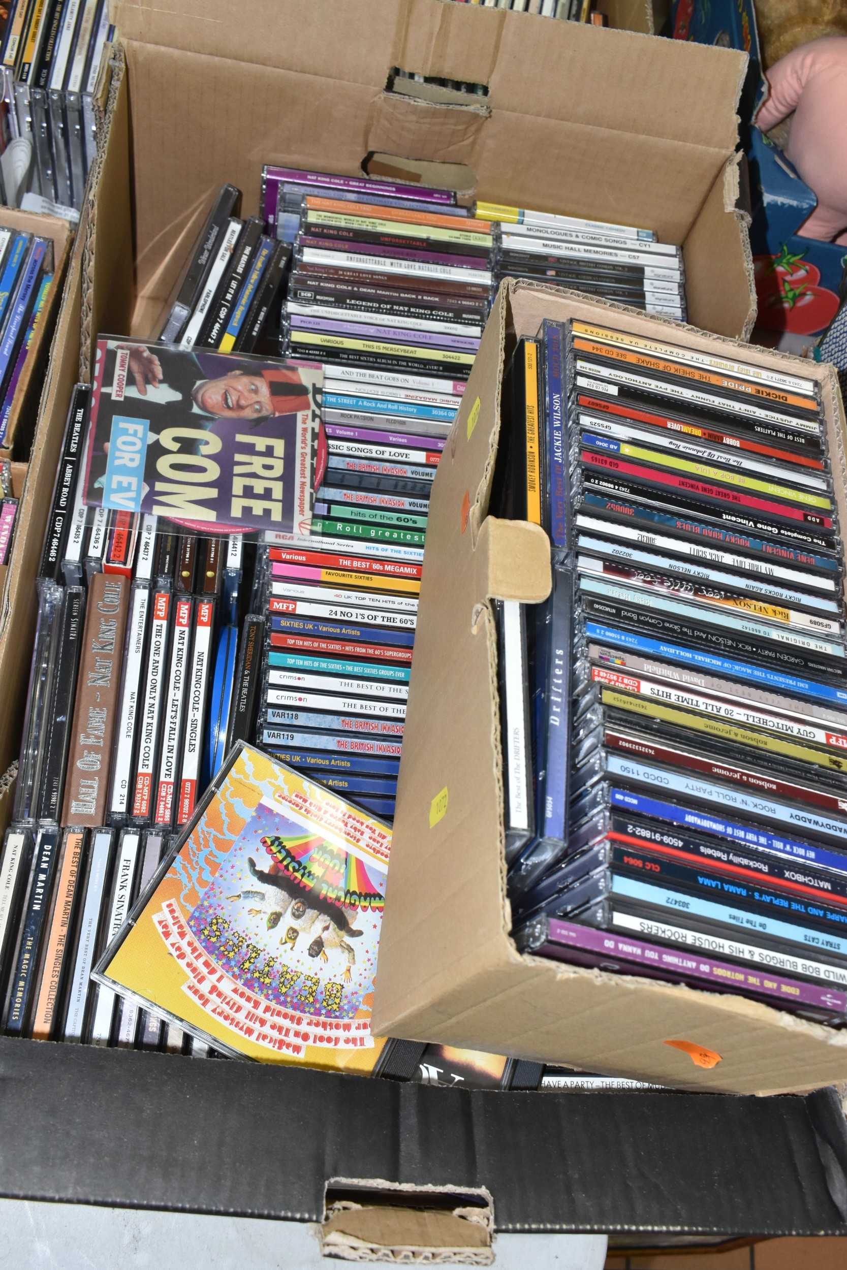 FIFTEEN BOXES OF CDS, fifteen small boxes containing hundreds of CDs by ...