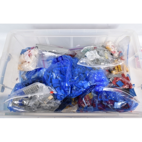 A LARGE QUANTITY OF LOOSE LEGO, mostly split by colour or purpose ...