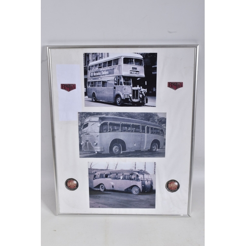 A QUANTITY OF BUS AND COACH RELATED BADGES, PHOTOGRAPHS AND EPHEMERA ...
